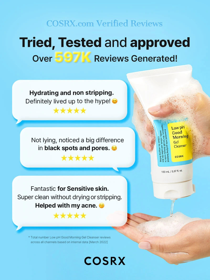 Acne & Blemish Rescue Routine Bundle – original COSRX Low pH Good Morning Gel Cleanser 150ml
