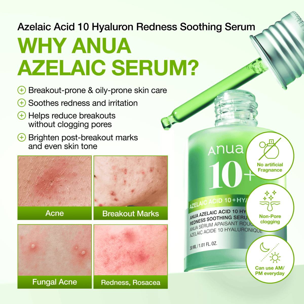 Anua Azelaic Acid 10 Hyaluron Redness Soothing Serum 30ml - image 3 - ArabiaGlow UAE