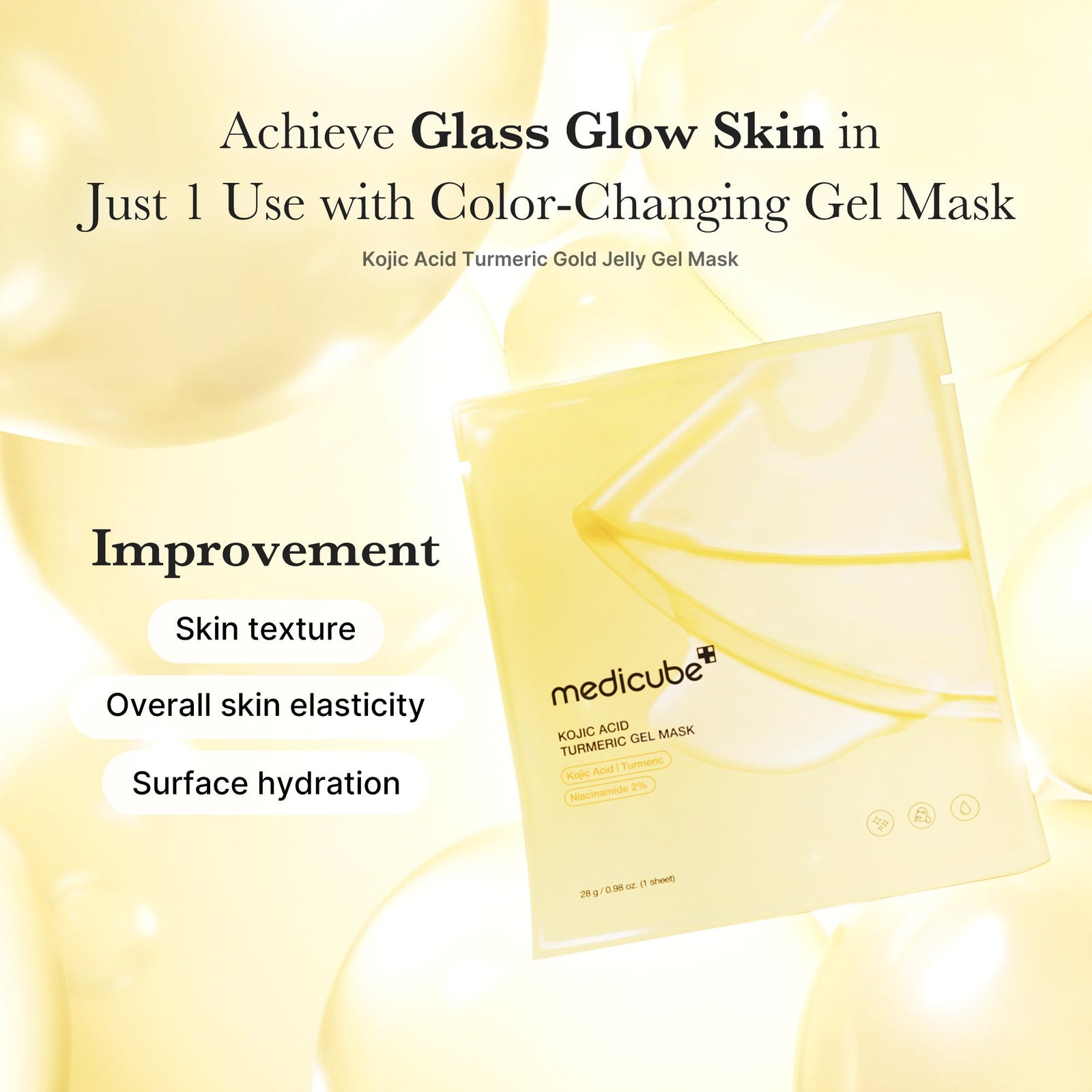 medicube Kojic Acid Turmeric Brightening Gold Jelly Gel Mask 28gX4ea - image 5 - ArabiaGlow UAE