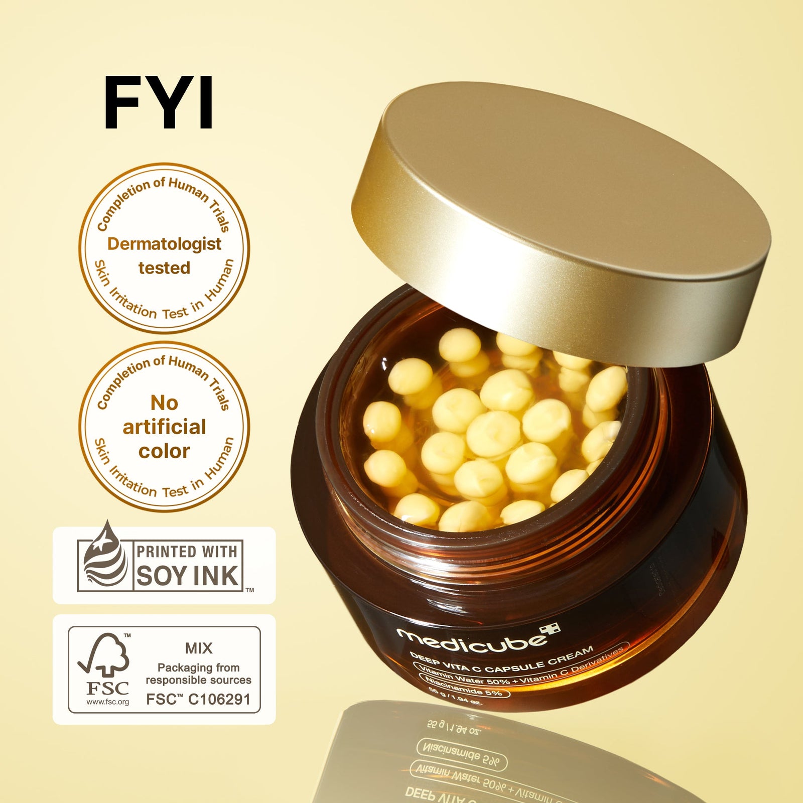 medicube Deep Vitamin C Golden Capsule Face Moisturizer - Liposome Capsules For Wrinkles Skin Radiance 55gm - image 4 - ArabiaGlow UAE