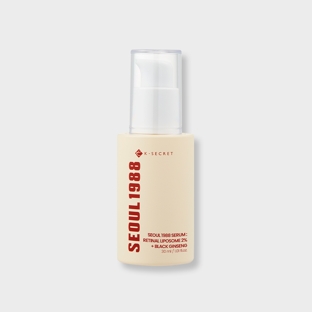 K-SECRET SEOUL 1988 Retinal Serum 2% Retinal Liposome Black Ginseng Niacinamide Bakuchiol Vitamin C & 3 Peptides for Wrinkle Care Anti Aging 30mL - ArabiaGlow UAE