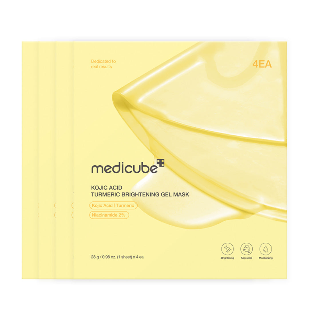medicube Kojic Acid Turmeric Brightening Gold Jelly Gel Mask 28gX4ea - ArabiaGlow UAE