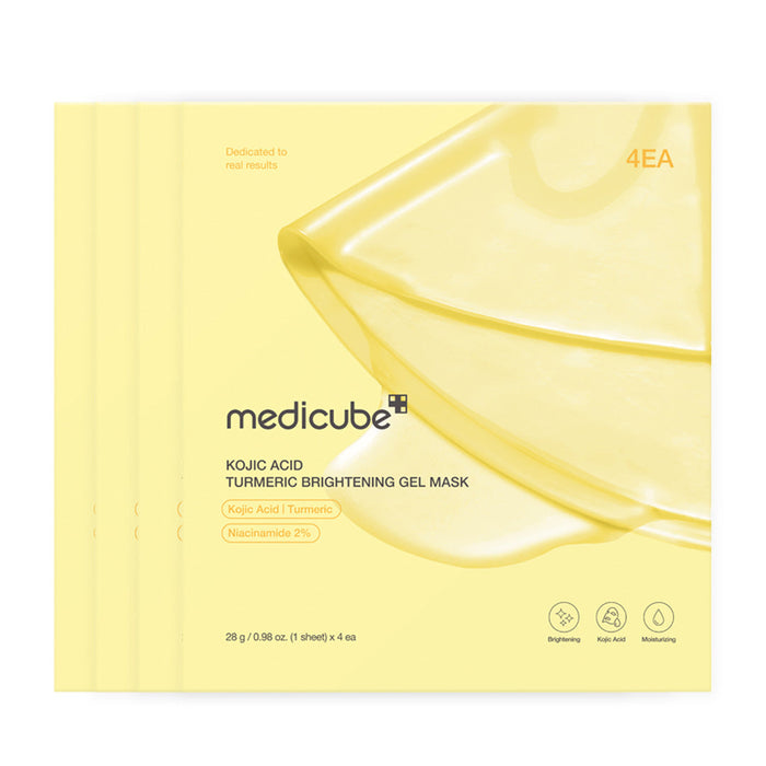 medicube Kojic Acid Turmeric Brightening Gold Jelly Gel Mask 28gX4ea - ArabiaGlow UAE