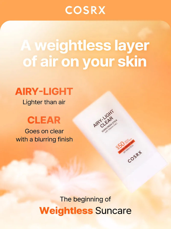 COSRX AIRY-LIGHT OIL CONTROL CLEAR SUNSCREEN STICK SPF 50 – view 2