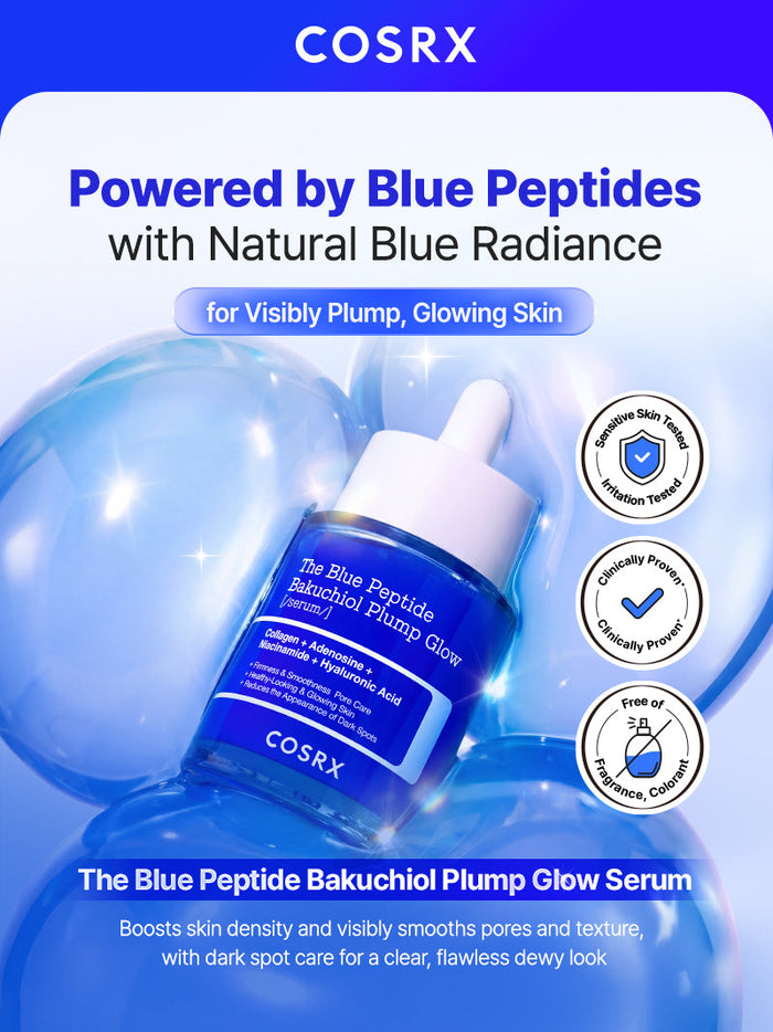 Anti-Aging Firming Routine Bundle – original COSRX The Blue Peptide Bakuchiol Plump Glow Serum