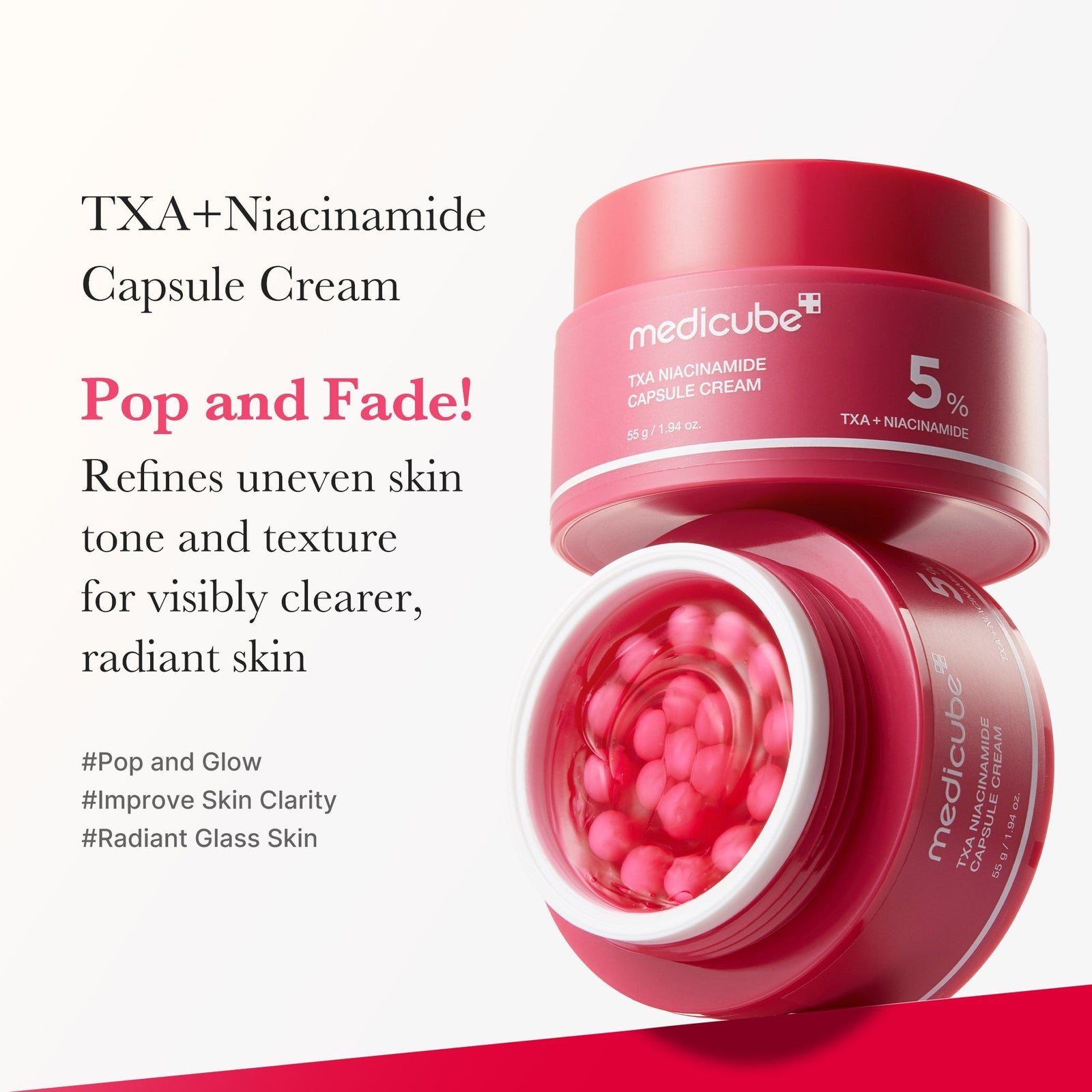 medicube TXA+Niacinamide Capsule Cream Dual Radiance Moisturizer Ideal for Use After Spot Care 55gm - image 2 - ArabiaGlow UAE