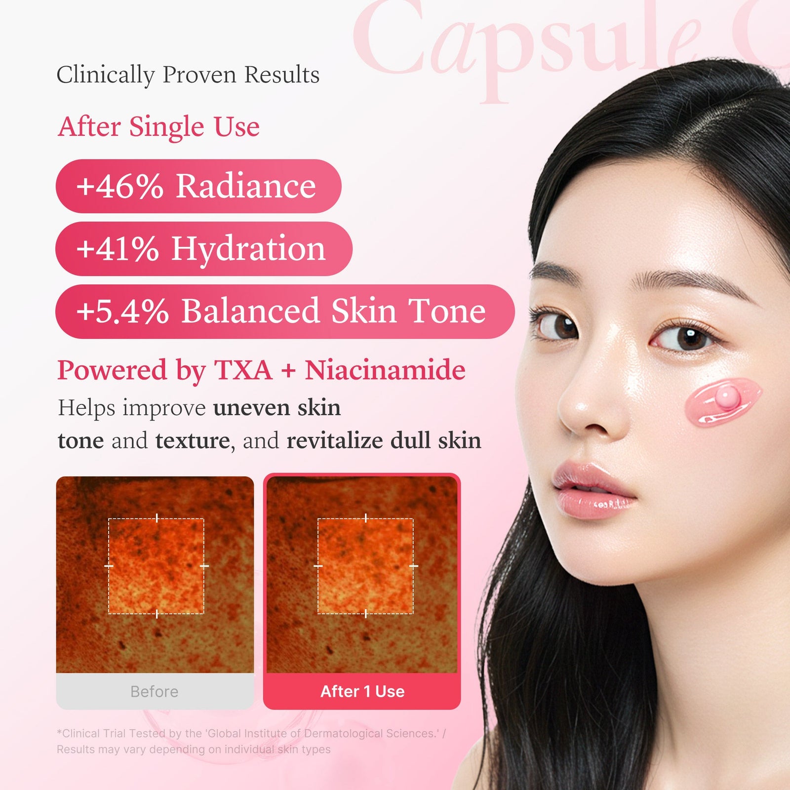 medicube TXA+Niacinamide Capsule Cream Dual Radiance Moisturizer Ideal for Use After Spot Care 55gm - image 4 - ArabiaGlow UAE