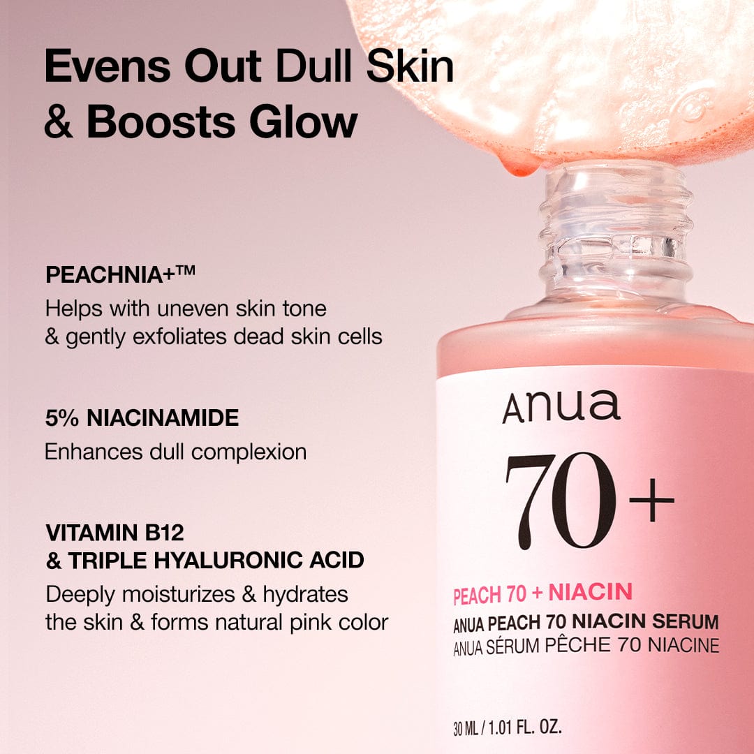 ANUA Peach 70 Niacinamide Serum Lightweight Hydration for Dry Skin Vitamin B12 30ml - image 3 - ArabiaGlow UAE