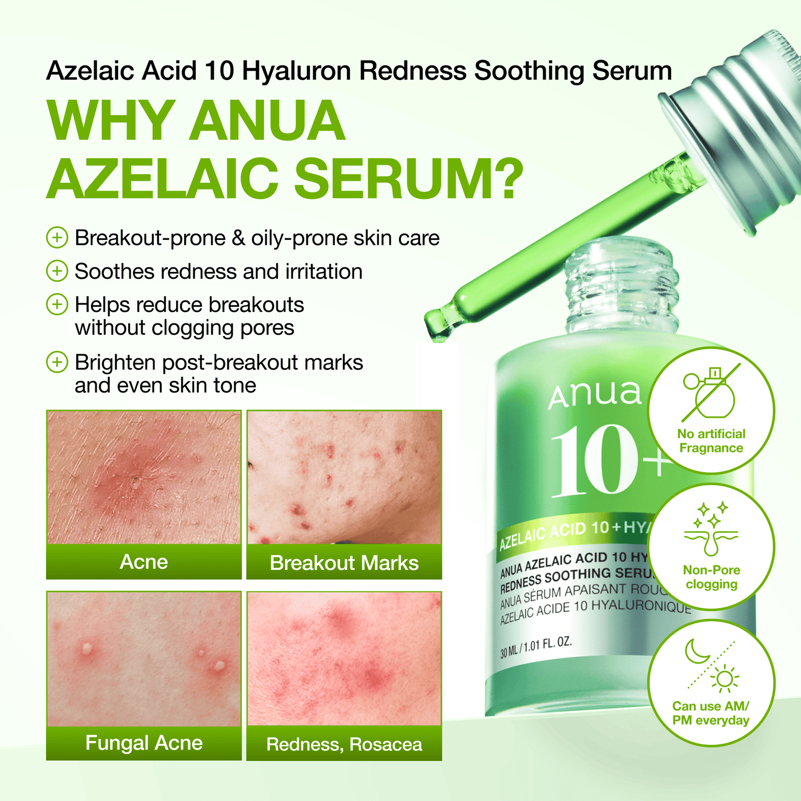 Anua Azelaic Acid 10 Hyaluron Redness Soothing Serum 30ml - image 3 - ArabiaGlow UAE