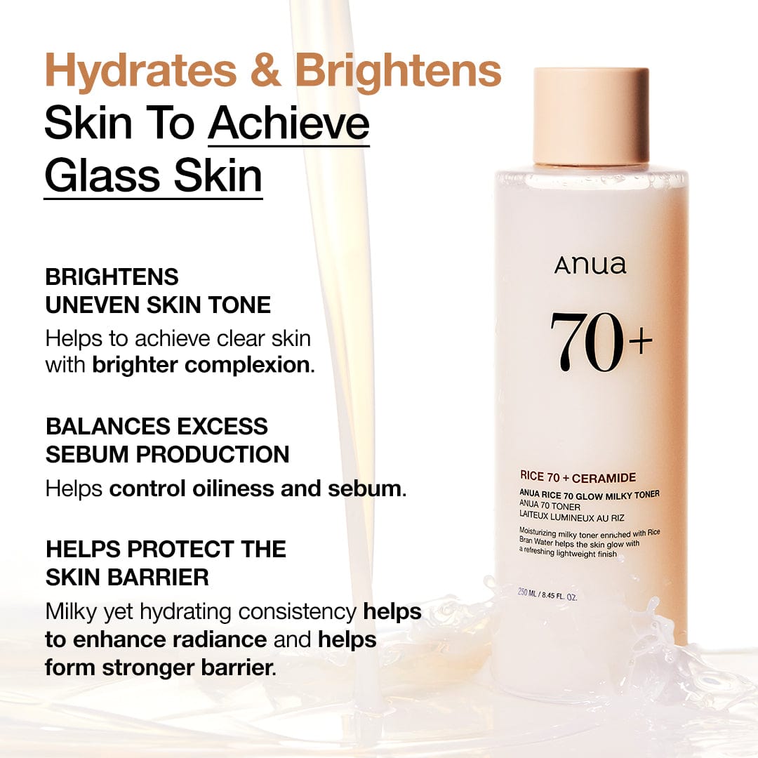 ANUA Rice 70 Glow Milky Toner for Glass Skin Rice Water 250ml - image 3 - ArabiaGlow UAE