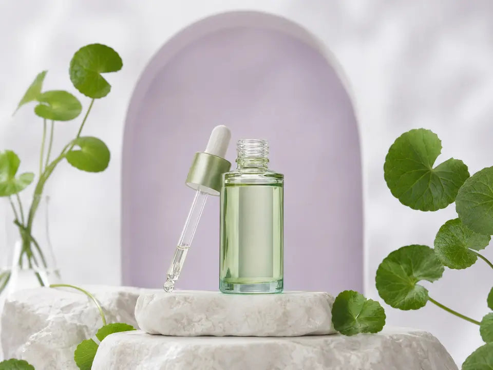 Premium skincare editorial for Anua Niacinamide 10% + TXA 4% Serum 30ml